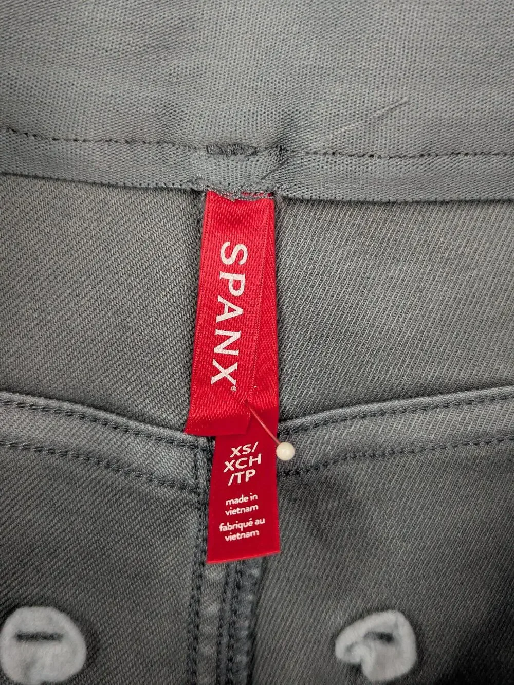 Spanx Pants Womens XS Gray Twill Jegging Shaping Stretch Pull On Slimming